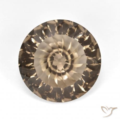 8.22ct Natural Marrón madera cuarzo ahumado, Redondo, VVS