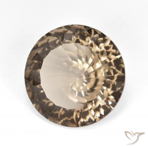 cuarzo ahumado Marrón madera natural de 8.22 ct, Redondo, VVS