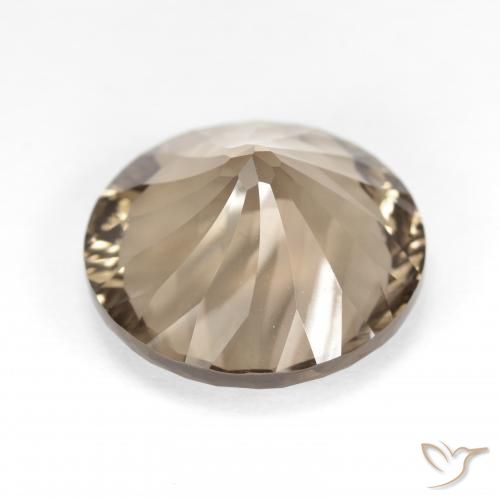 cuarzo ahumado Marrón madera natural de 8.22 ct, Redondo, VVS