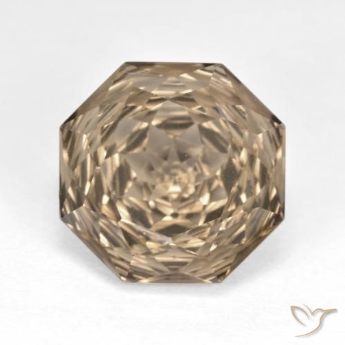 6.43ct Natural Marrón madera cuarzo ahumado, corte esmeralda, VVS