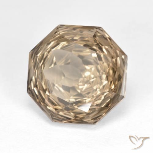 cuarzo ahumado Marrón madera natural de 6.43 ct, Corte Octágono / Esmeralda, VVS