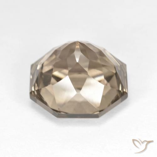 cuarzo ahumado Marrón madera natural de 6.43 ct, Corte Octágono / Esmeralda, VVS