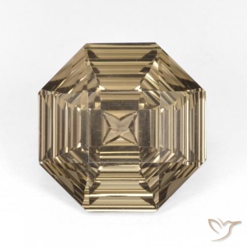 5.52ct Natural Marrón mocha cuarzo ahumado, corte esmeralda, VVS