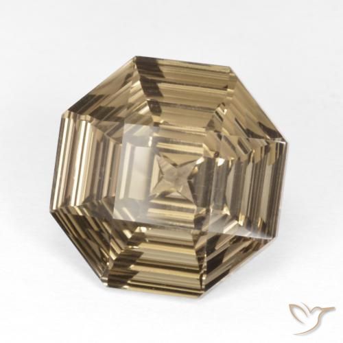 cuarzo ahumado Marrón mocha natural de 5.52 ct, Corte Octágono / Esmeralda, VVS