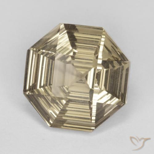 cuarzo ahumado Marrón amarillo claro natural de 6.28 ct, Corte Octágono / Esmeralda, VVS