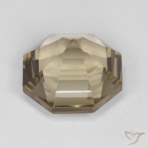 cuarzo ahumado Marrón amarillo claro natural de 6.28 ct, Corte Octágono / Esmeralda, VVS