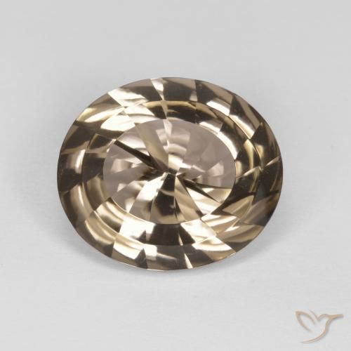 6.74ct Natural Marrón claro medio cuarzo ahumado, Ovalada, VVS