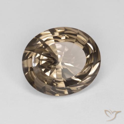 cuarzo ahumado Marrón claro medio natural de 6.74 ct, Ovalada, VVS