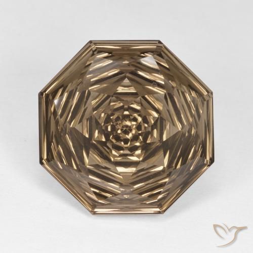 10.67ct Natural Marrón claro medio cuarzo ahumado, corte esmeralda, VVS