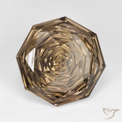 cuarzo ahumado Marrón claro medio natural de 10.67 ct, Corte Octágono / Esmeralda, VVS