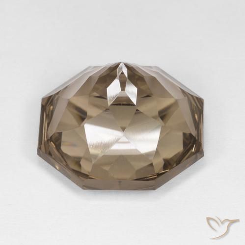 cuarzo ahumado Marrón claro medio natural de 10.67 ct, Corte Octágono / Esmeralda, VVS
