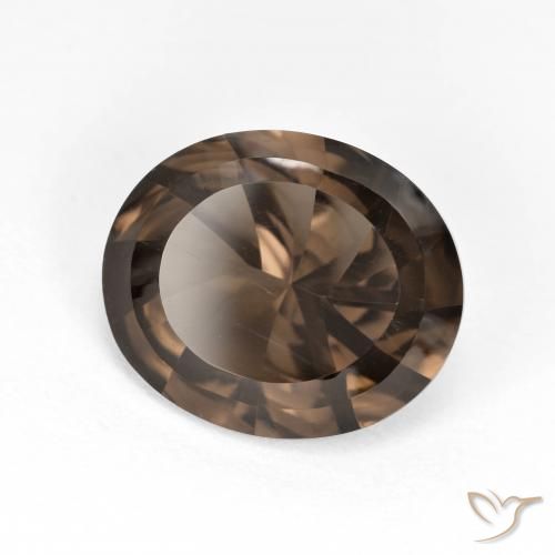 cuarzo ahumado Marrón nogal natural de 3.97 ct, Ovalada, VVS