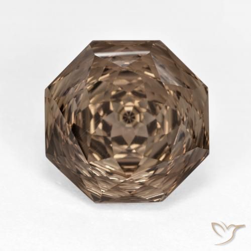 7.14ct Natural Marrón nogal cuarzo ahumado, corte esmeralda, VVS