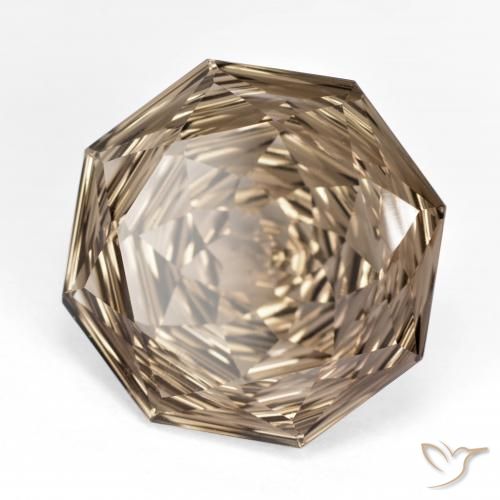 cuarzo ahumado Marrón madera natural de 13.00 ct, Corte Octágono / Esmeralda, VVS