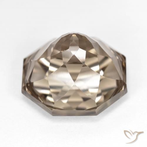 cuarzo ahumado Marrón madera natural de 13.00 ct, Corte Octágono / Esmeralda, VVS