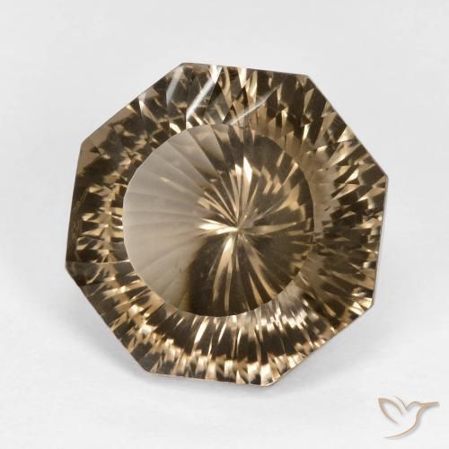 cuarzo ahumado Marrón claro medio natural de 9.62 ct, Corte Octágono / Esmeralda, VVS