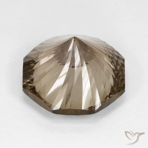 cuarzo ahumado Marrón claro medio natural de 9.62 ct, Corte Octágono / Esmeralda, VVS
