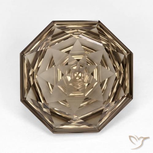 12.25ct Natural Marrón claro medio cuarzo ahumado, corte esmeralda, VVS