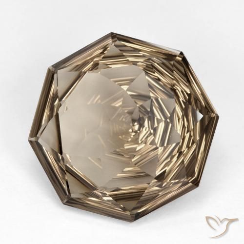 cuarzo ahumado Marrón claro medio natural de 12.25 ct, Corte Octágono / Esmeralda, VVS