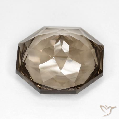 cuarzo ahumado Marrón claro medio natural de 12.25 ct, Corte Octágono / Esmeralda, VVS