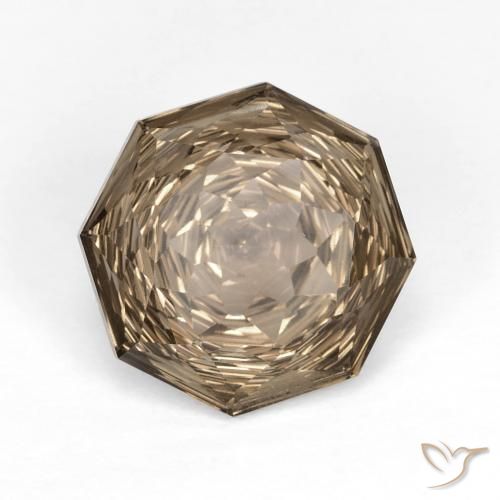 cuarzo ahumado Moca claro natural de 5.74 ct, Corte Octágono / Esmeralda, VVS