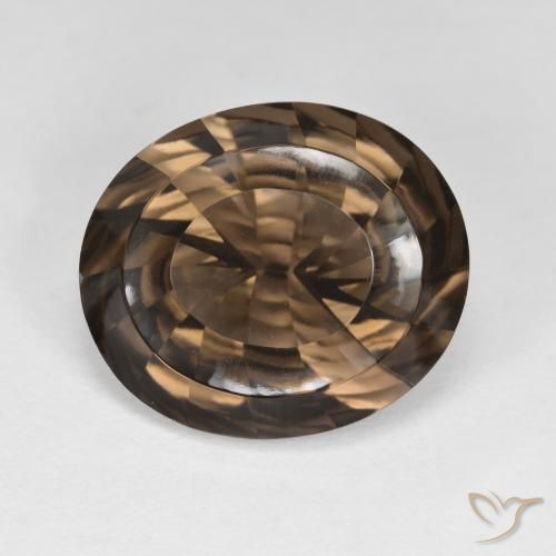 6.58ct Natural Marrón chocolate cuarzo ahumado, Ovalada, VVS