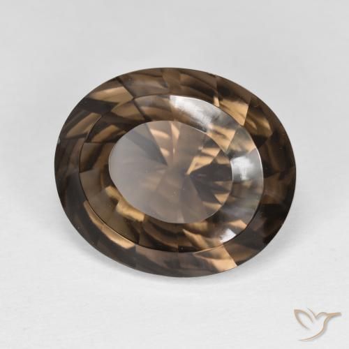 cuarzo ahumado Marrón chocolate natural de 6.58 ct, Ovalada, VVS