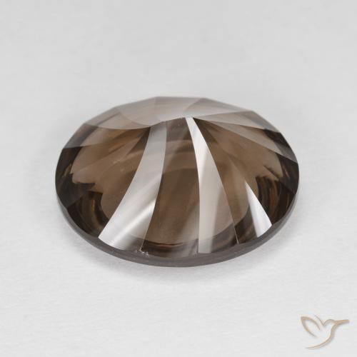 cuarzo ahumado Marrón chocolate natural de 6.58 ct, Ovalada, VVS
