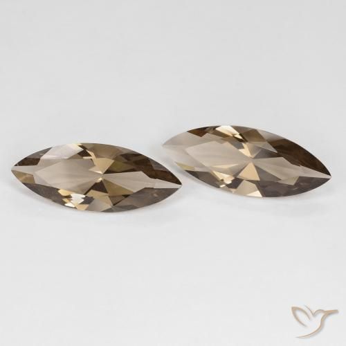Gemas de cuarzo ahumado Marrón claro natural de 6.22 ct, Marquesa, VVS