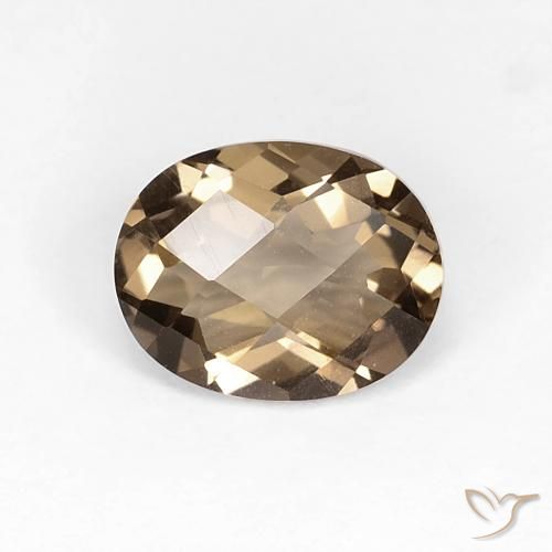 2.45ct Natural Marrón mocha cuarzo ahumado, Ovalada, VVS-VS