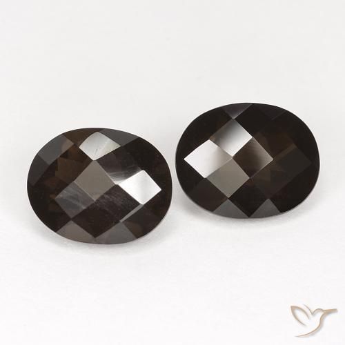 Gemas de cuarzo ahumado Marrón oscuro natural de 5.19 ct, Ovalada, VVS-VS