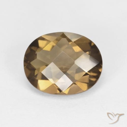 2.35ct Natural Marrón café claro cuarzo ahumado, Ovalada, VVS