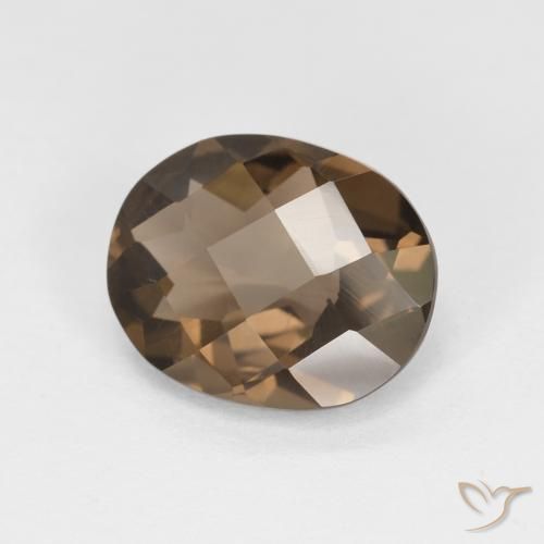 cuarzo ahumado Marrón oscuro medio natural de 2.10 ct, Ovalada, VVS