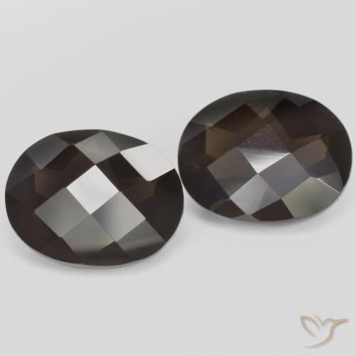 Gemas de cuarzo ahumado Marrón oscuro natural de 4.84 ct, Ovalada, VVS