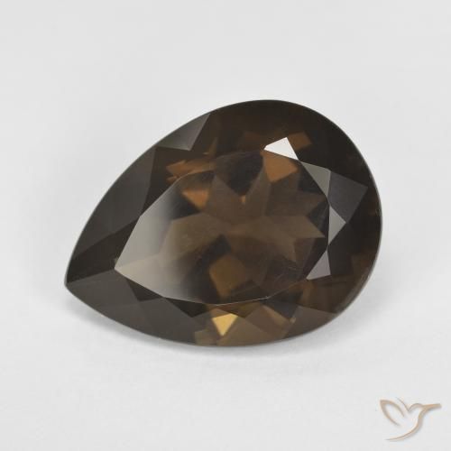 cuarzo ahumado Marrón chocolate natural de 5.95 ct, En forma de pera, VS