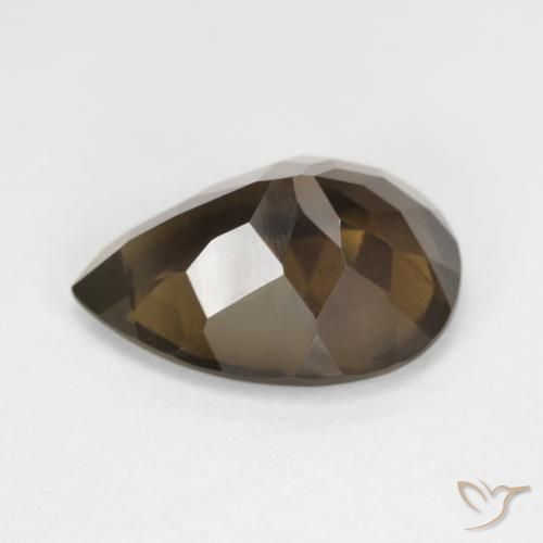 cuarzo ahumado Marrón chocolate natural de 5.95 ct, En forma de pera, VS