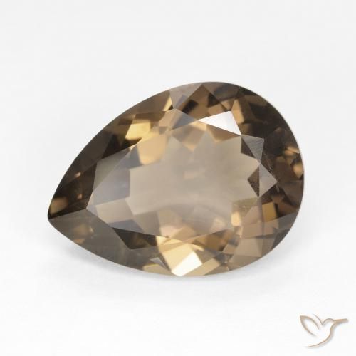 cuarzo ahumado Medium Light-Brown natural de 6.31 ct, En forma de pera, VVS-VS