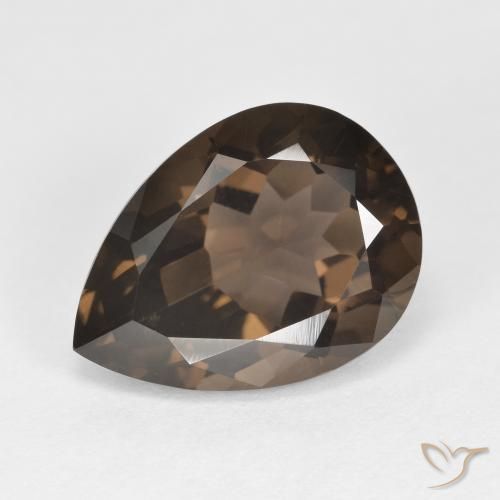 6.35ct Natural Marrón nogal cuarzo ahumado, En forma de pera, VVS-VS