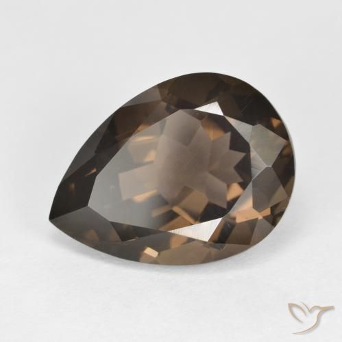 cuarzo ahumado Marrón nogal natural de 6.35 ct, En forma de pera, VVS-VS
