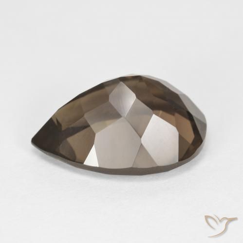 cuarzo ahumado Marrón nogal natural de 6.35 ct, En forma de pera, VVS-VS