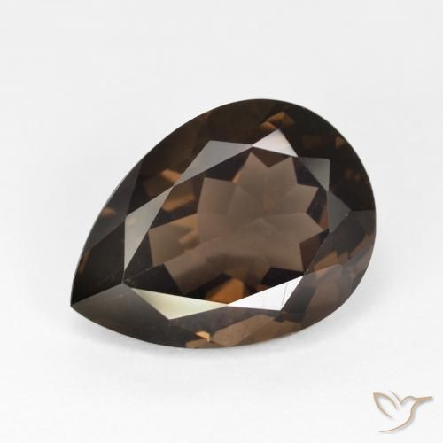cuarzo ahumado Marrón chocolate natural de 6.58 ct, En forma de pera, VVS