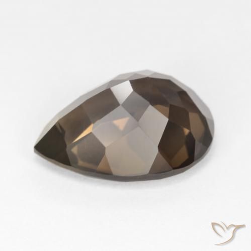 cuarzo ahumado Marrón chocolate natural de 6.58 ct, En forma de pera, VVS