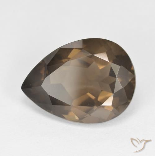 6.45ct Natural Medium Dark-Brown cuarzo ahumado, En forma de pera, VS