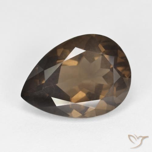 cuarzo ahumado Medium Dark-Brown natural de 6.45 ct, En forma de pera, VS