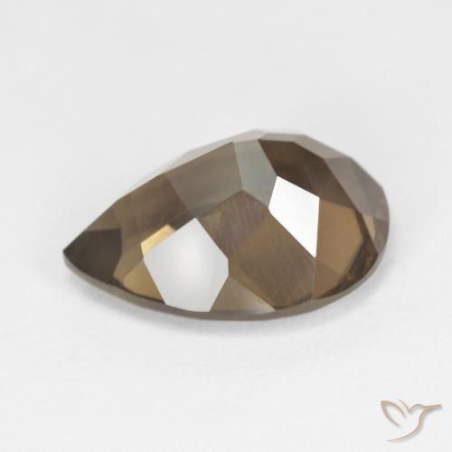 cuarzo ahumado Medium Dark-Brown natural de 6.45 ct, En forma de pera, VS