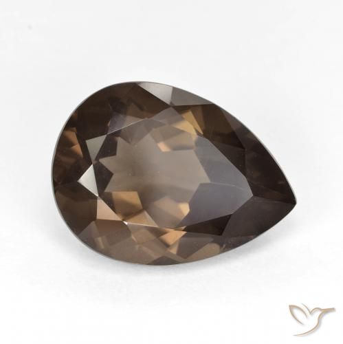 6.12ct Natural Marrón cálido cuarzo ahumado, En forma de pera, VVS-VS