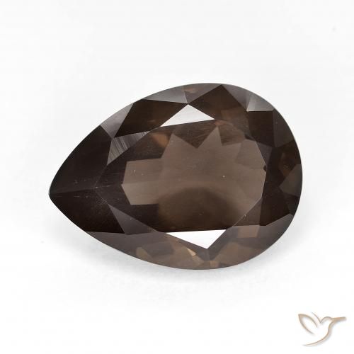 6.40ct Natural Medium Dark-Brown cuarzo ahumado, En forma de pera, VS