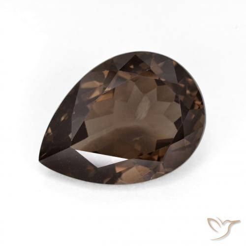 6.34ct Natural Marrón oscuro cuarzo ahumado, En forma de pera, VS
