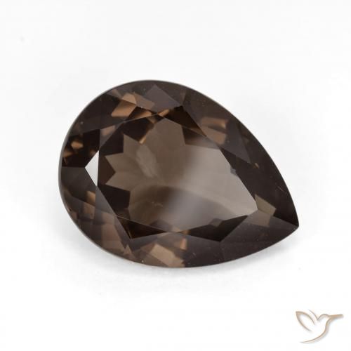 cuarzo ahumado Marrón oscuro natural de 6.34 ct, En forma de pera, VS