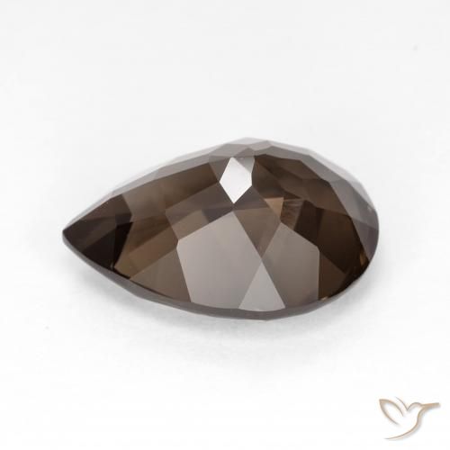 cuarzo ahumado Marrón oscuro natural de 6.34 ct, En forma de pera, VS
